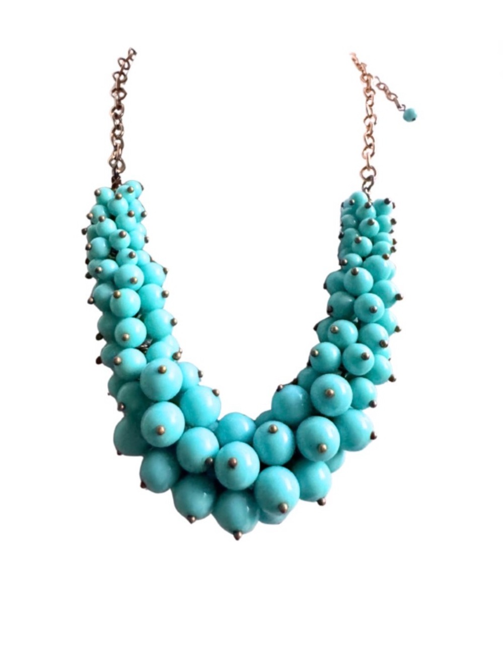 Vintage Turquoise Colored Beaded  Necklace